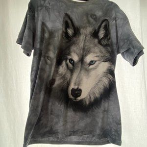 Vintage Tiedye Silkscreen Wolf TShirt Medium